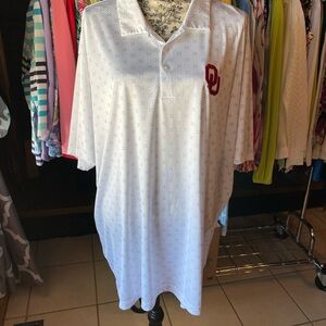 Oklahoma Sooners Antigua Polo Shirt with Red Embroidered Logo